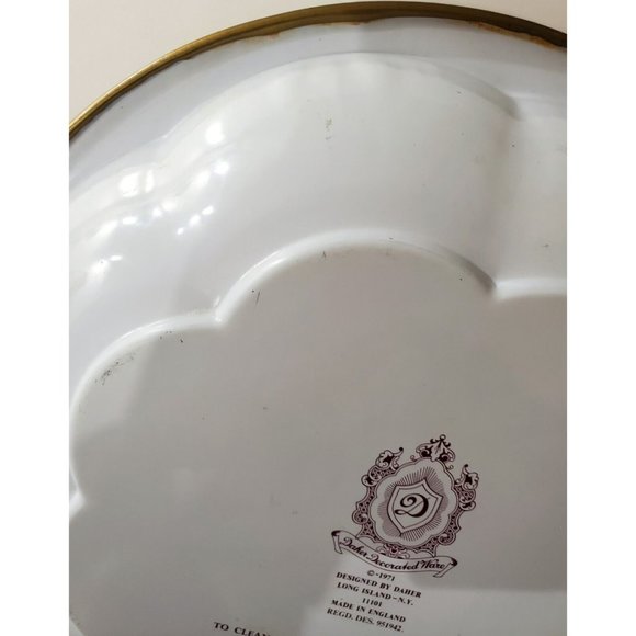 Vintage DAHER Decorated metal Ware DANCING COLONIAL COUPLE TIN BOWL DISH England - Picture 10 of 10